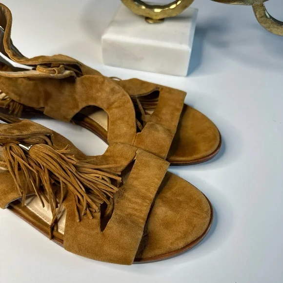 Vince Camuto VC Signature Tabor tan camel suede tassel gladiator sandal size 8 - Picture 3 of 8
